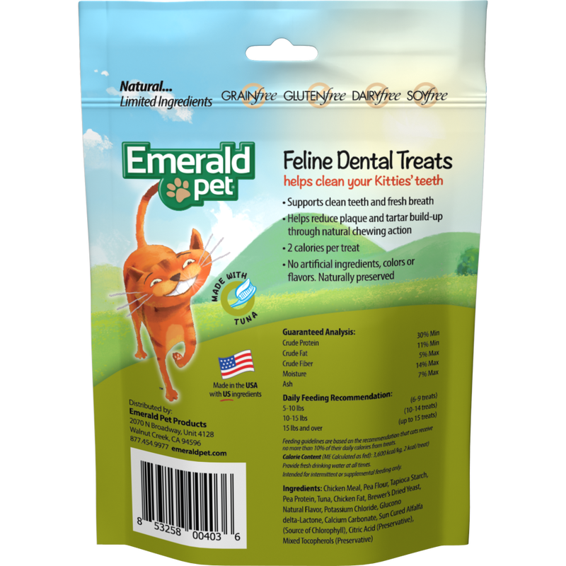 Emerald Pet Dental Cat Treats, Tuna, 3-oz image number null