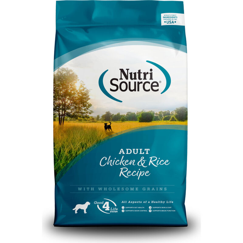 NutriSource Grain Inclusive Dry Dog Food, Adult, Chicken & Rice image number null