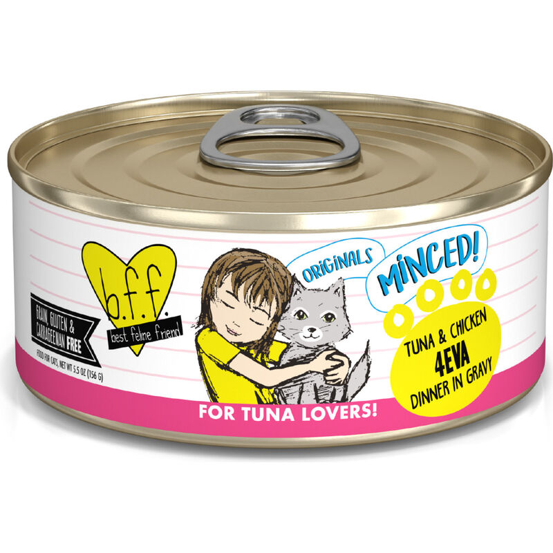 B.F.F. Best Feline Friend Originals Minced! Canned Cat Food, Tuna & Chicken 4Eva image number null