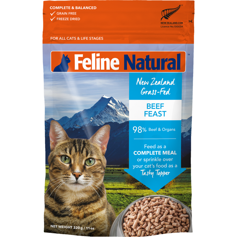 Feline Natural Freeze-Dried Cat Food, Beef, 11-oz image number null