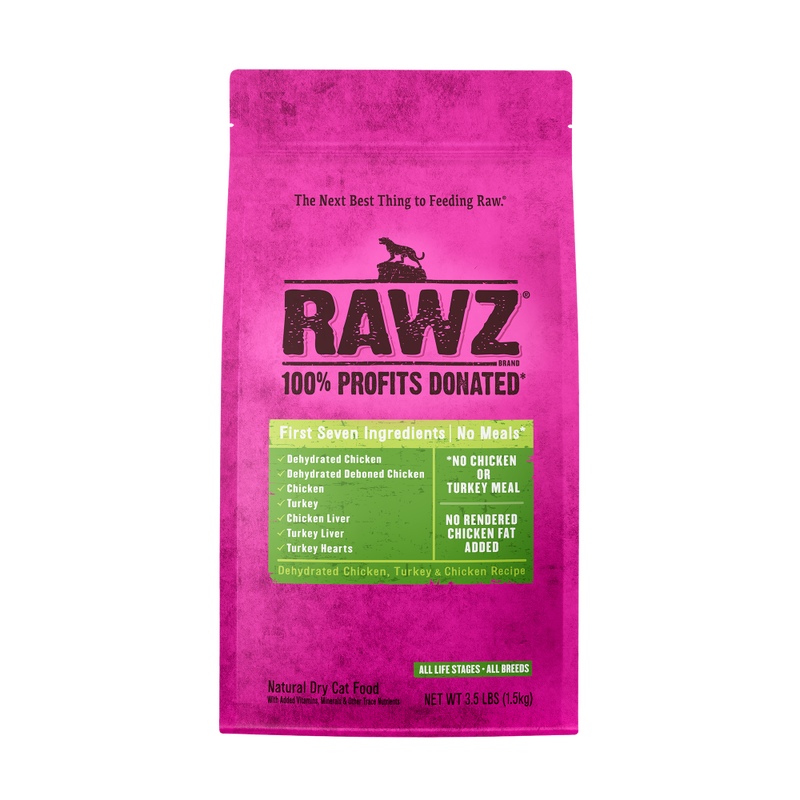 Rawz Dry Cat Food, Dehydrated Chicken Turkey & Chicken image number null