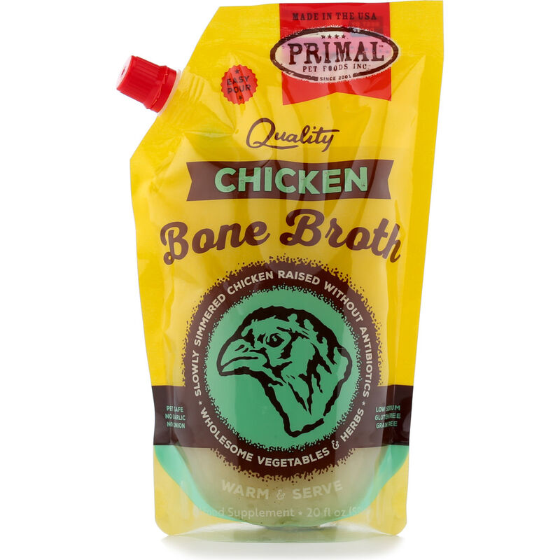 Primal Bone Broth Frozen Pet Food Topper, Chicken, 20-oz image number null