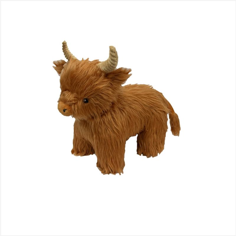 Petlou Plush Dog Toy, Golden Highland Cow, 12-in image number null