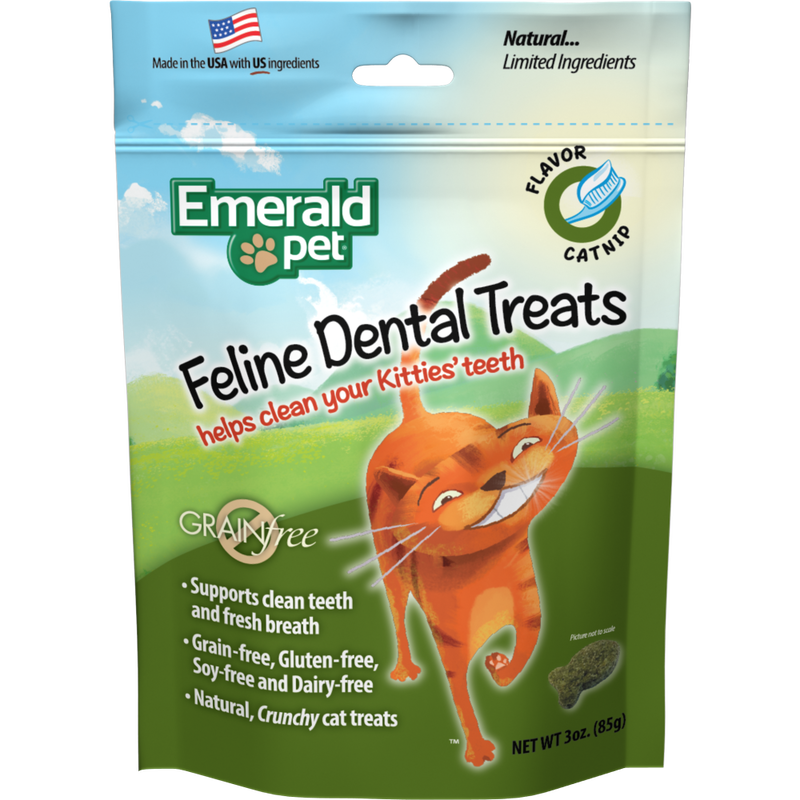 Emerald Pet Dental Cat Treats, Catnip, 3-oz image number null