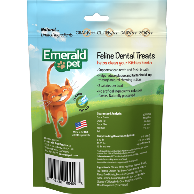 Emerald Pet Dental Cat Treats, Catnip, 3-oz image number null
