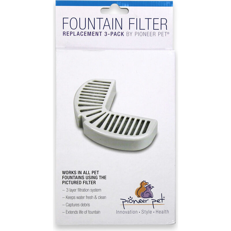 Pioneer Pet Ceramic & Stainless Steel Pet Fountain Replacement Filters, 3-pack image number null
