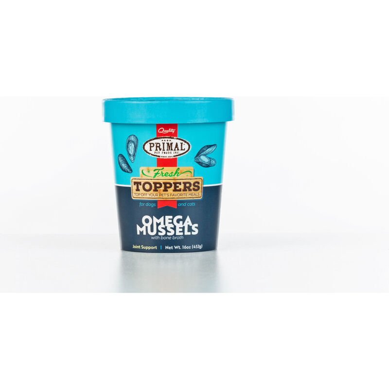 Primal Fresh Toppers Frozen Pet Food Topper, Omega Mussels, 16-oz image number null