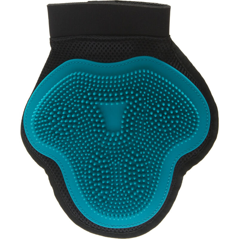 Messy Mutts Silicone Pet Grooming Glove, Blue image number null