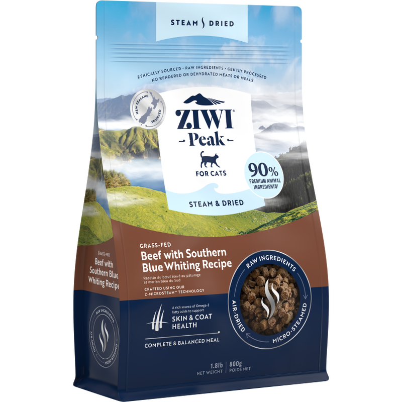 ZIWI Peak Steam & Dried Cat Food, Beef & Blue Whiting image number null