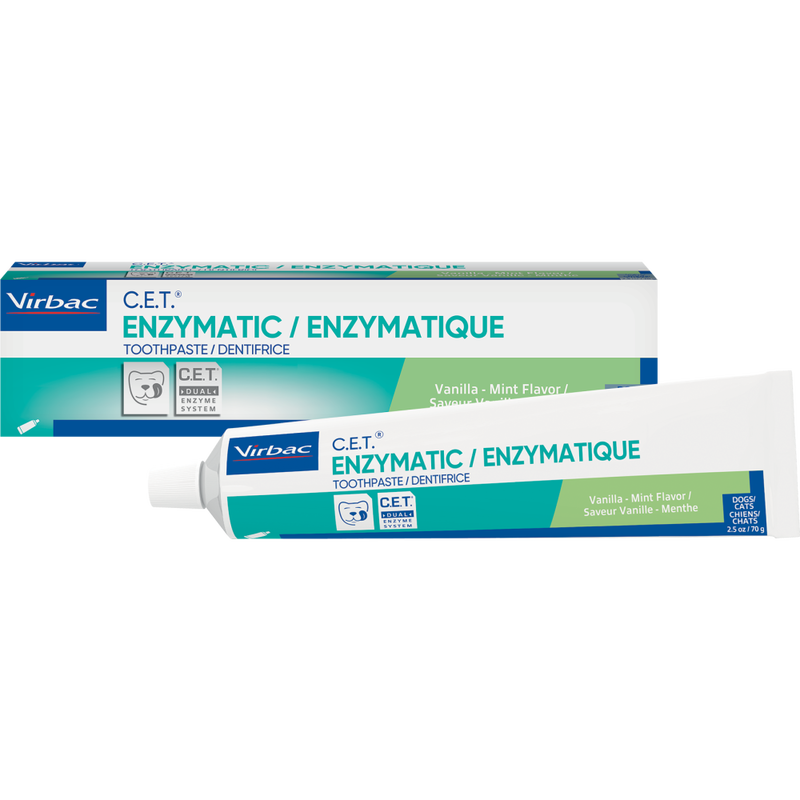 Virbac C.E.T. Enzymatic Dog & Cat Toothpaste, Vanilla-Mint Flavor, 70-g image number null